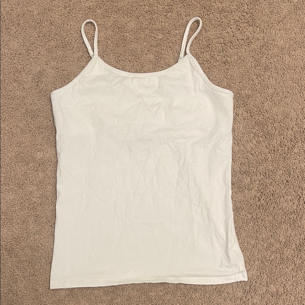 SO Women's White Spaghetti Strap Tank Top